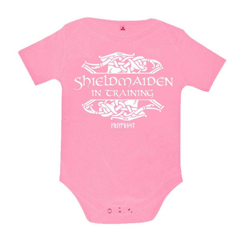 Clothing - Modern - Baby Bodysuit, Shieldmaiden, Pink - Grimfrost.com