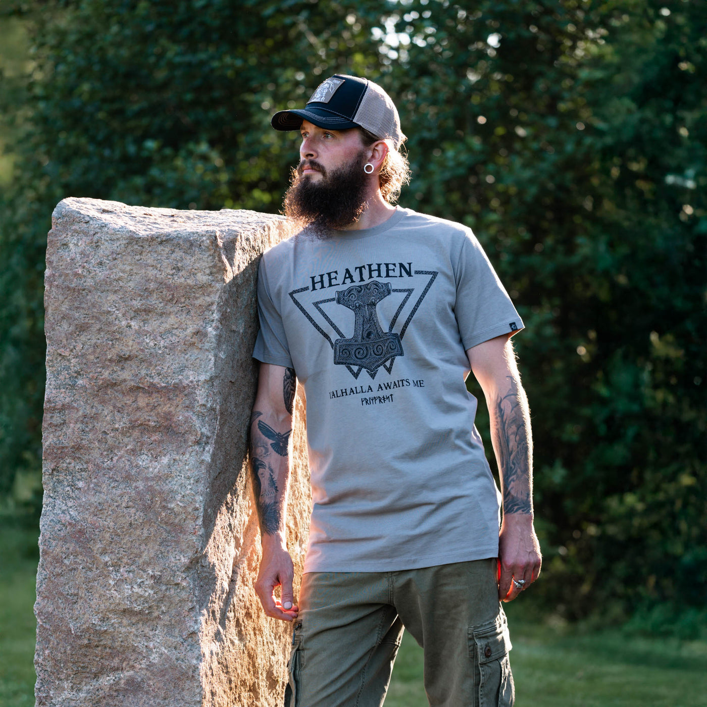 Premium Tee, Heathen, Grey
