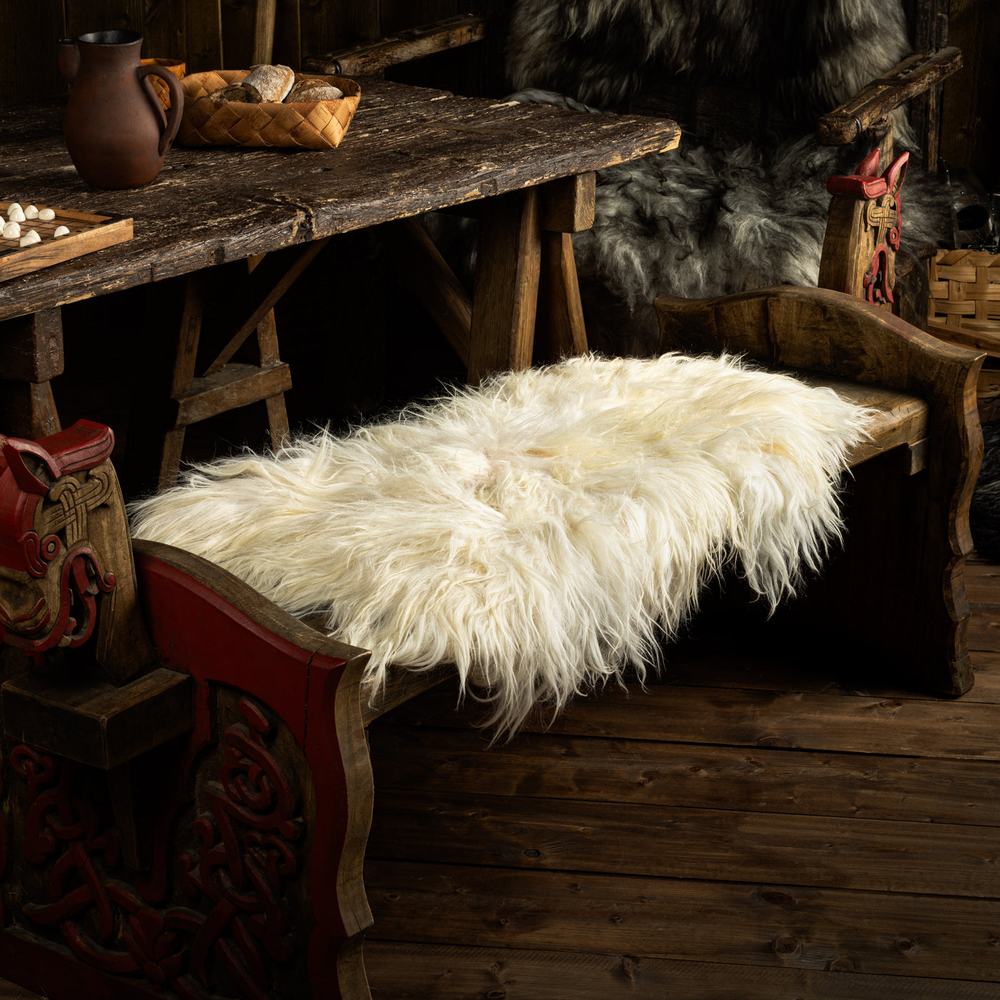 Isländisches Schafsfell, Weiß