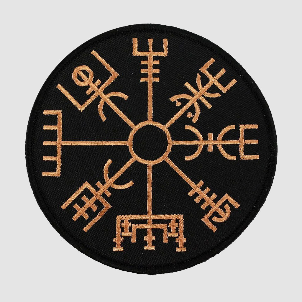 Vegvisir Patch, Bestickt, Schwarz