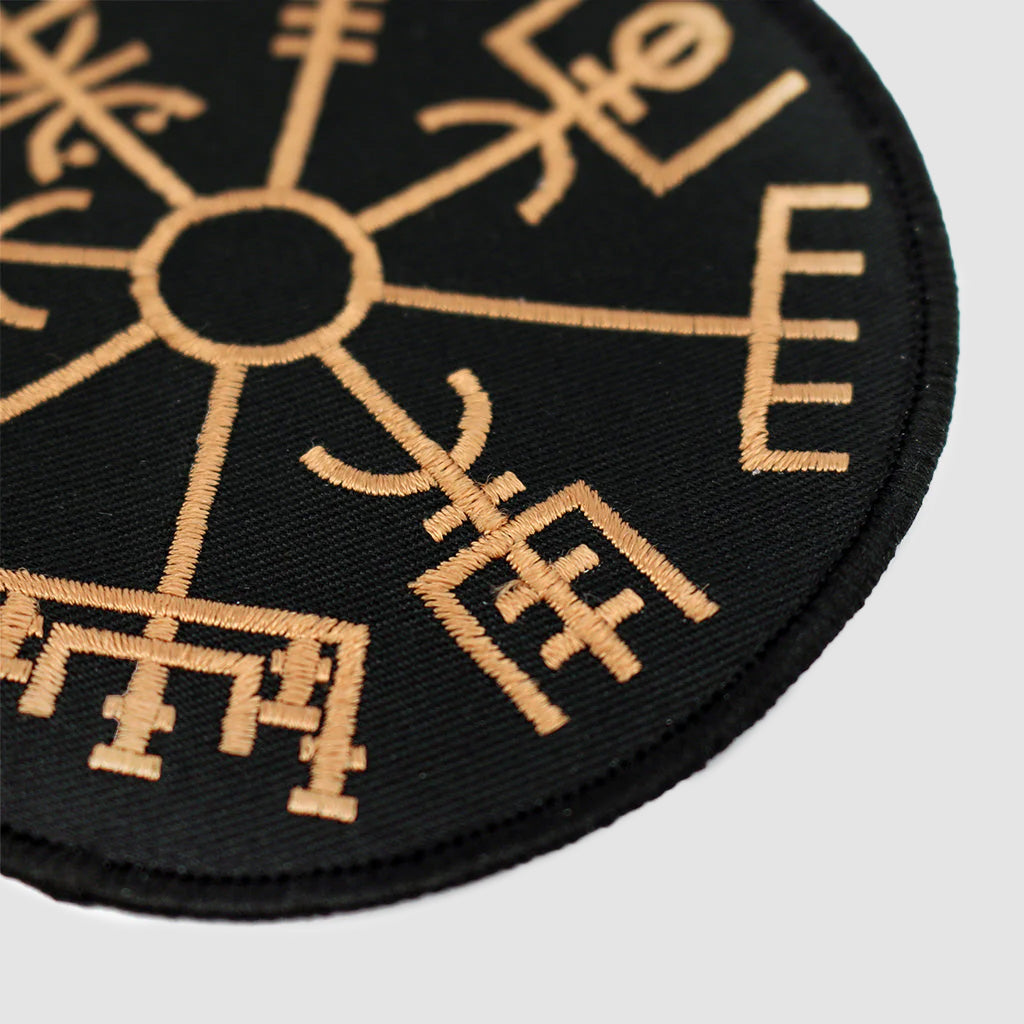 Vegvisir Patch, Bestickt, Schwarz