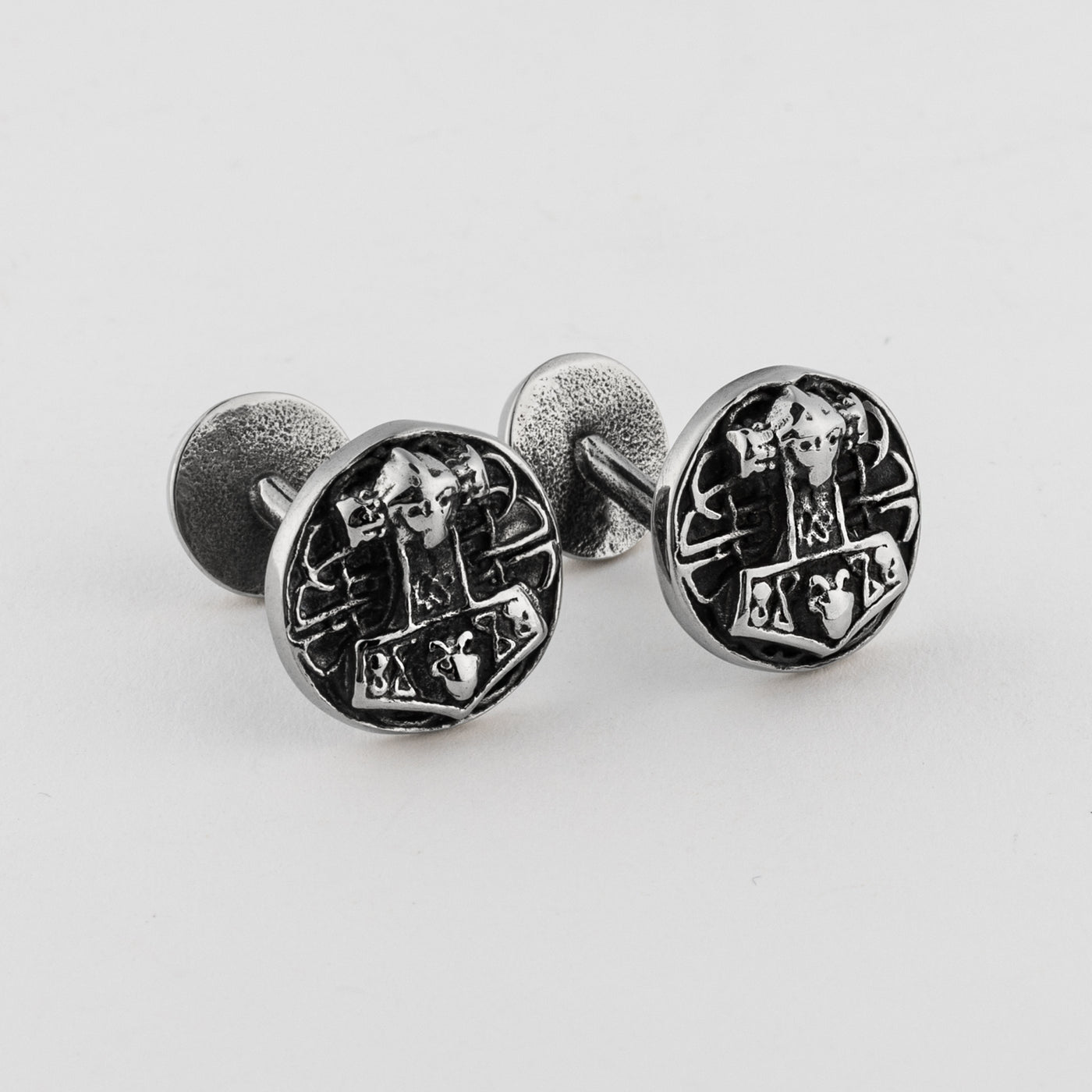 Mjolnir Platte Manschettenknöpfe, Edelstahl