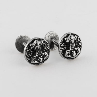 Mjolnir Platte Manschettenknöpfe, Edelstahl