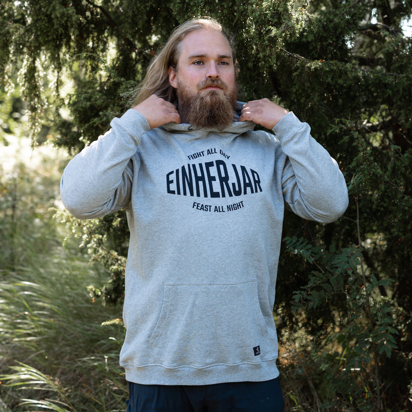 Classic Hoodie, Einherjar Feast, Grau Melange