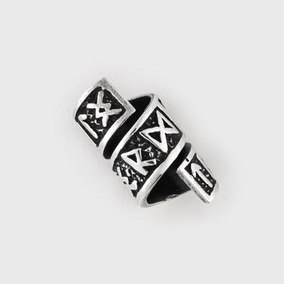 Large Beard Ring, Silver with Runes