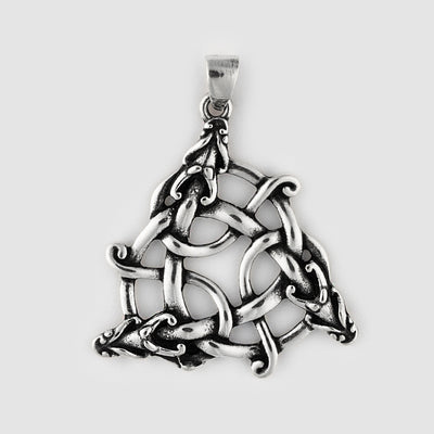 Coiling Triquetra Pendant, Silver
