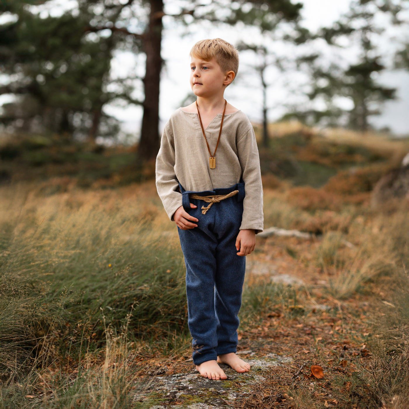 Kids Wool Trousers, Dark Blue