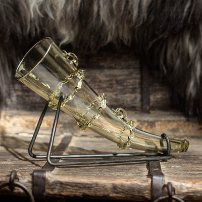 Viking Glass Horn with stand