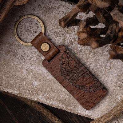 Grimfrost Clan Keychain, Wood