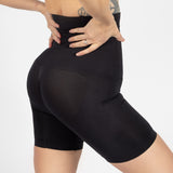 High-Waisted Mid Thigh Short, Schwarz