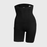 High-Waisted Mid Thigh Short, Schwarz