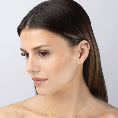 Ohrklammer mit Knotenmuster, Bronze