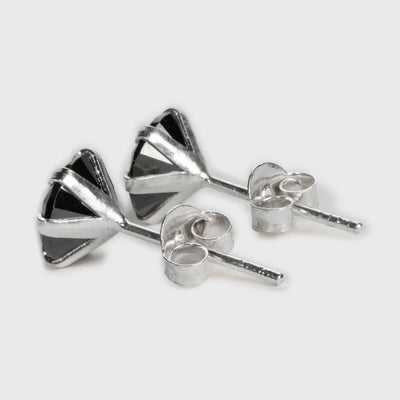 Schwarzer Onyx und Silber Ohrstecker