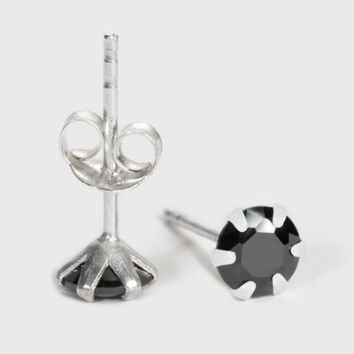 Schwarzer Onyx und Silber Ohrstecker