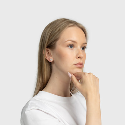 Klarer Zirkon und Silber Ohrstecker