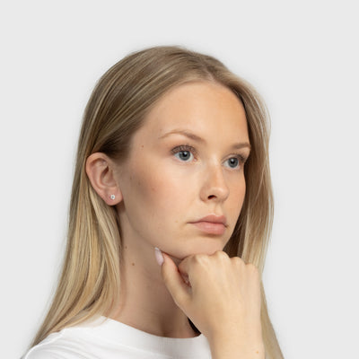 Klarer Zirkon und Silber Ohrstecker