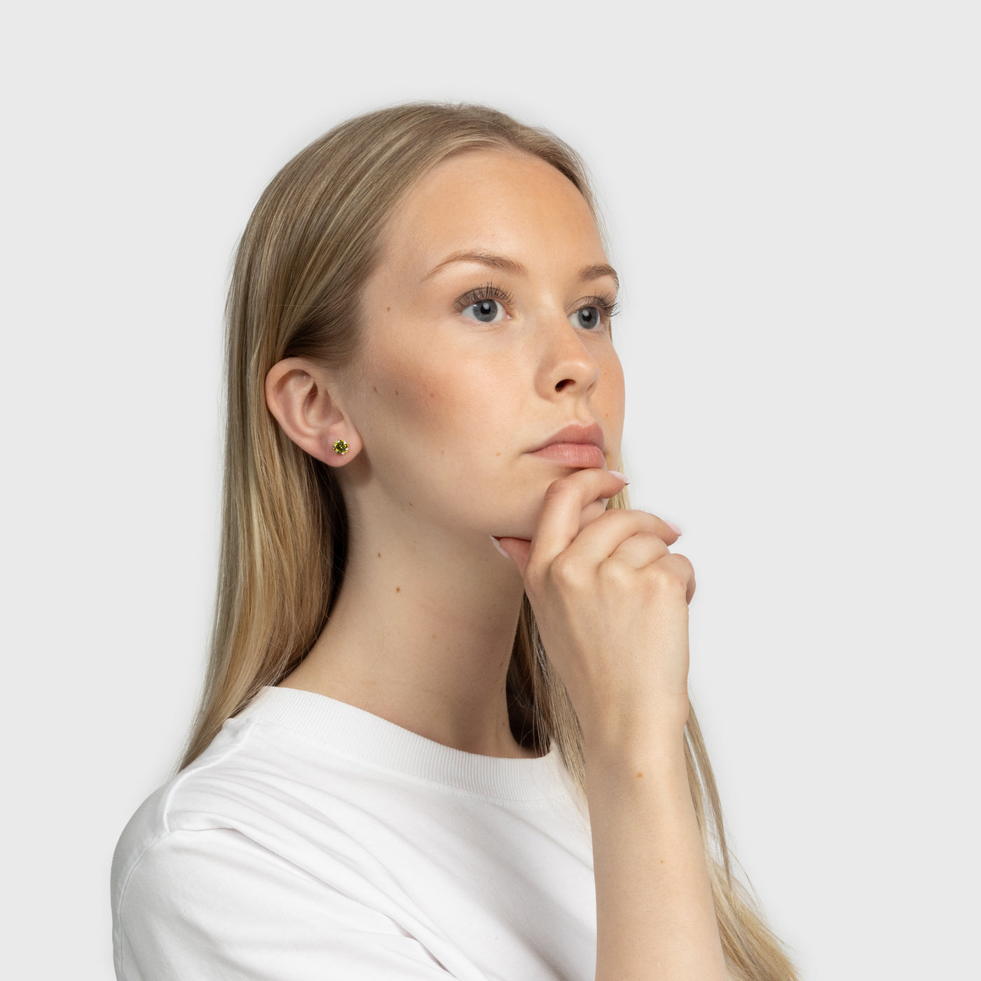 Grüner Zirkon und Silber Ohrstecker