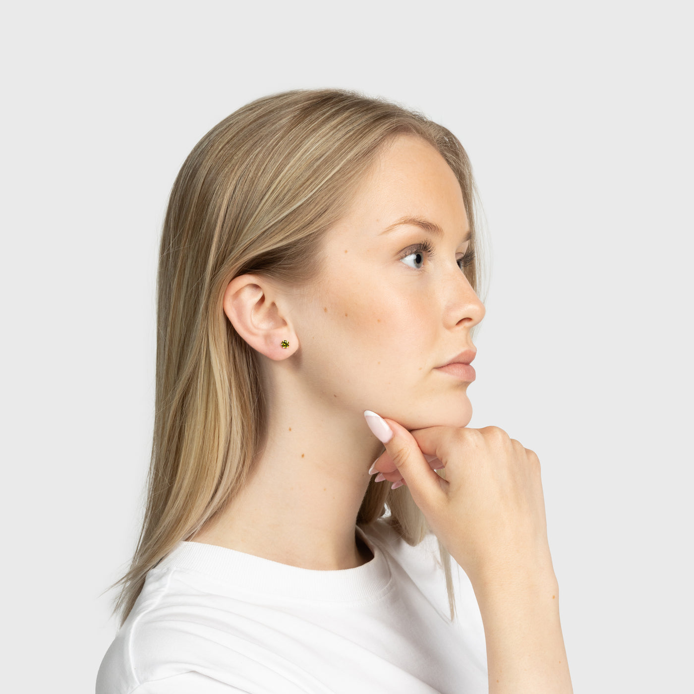 Grüner Zirkon und Silber Ohrstecker