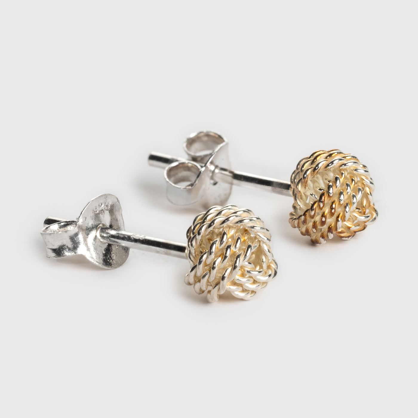 Knot Stud Earrings, Silver