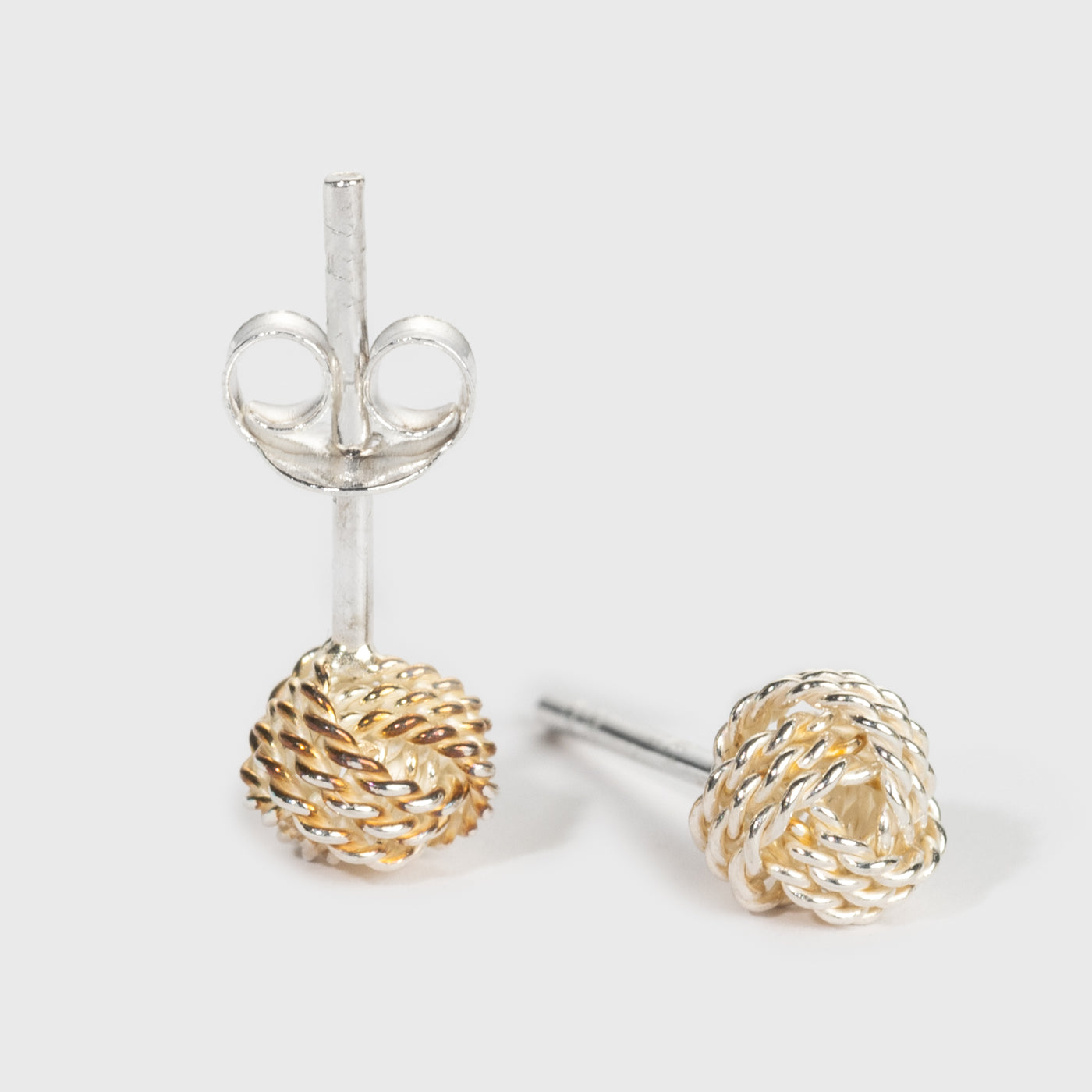 Knot Stud Earrings, Silver