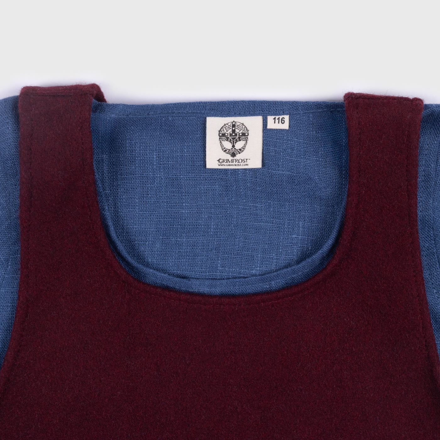 Kids Apron Dress, Blue / Red Apron