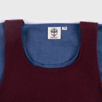 Kids Apron Dress, Blue / Red Apron