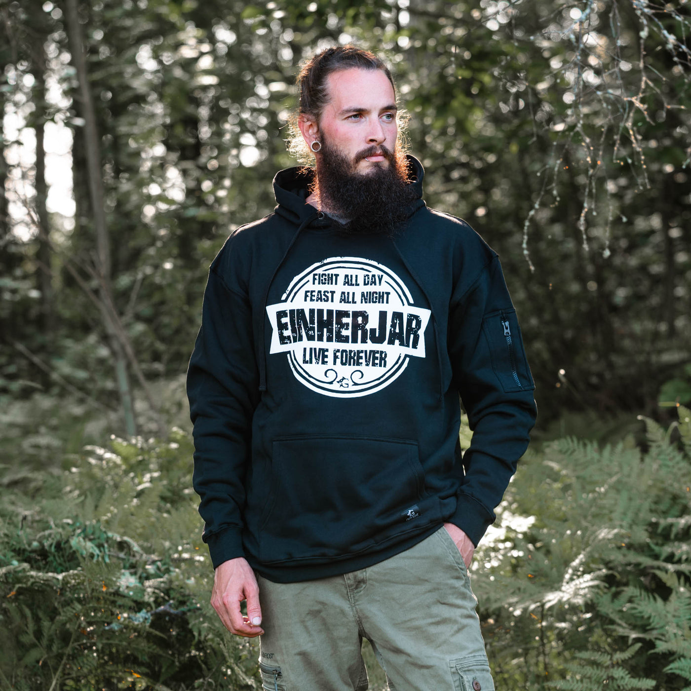 Classic Hoodie, Einherjar Feast, Schwarz