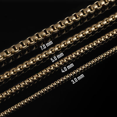 Round Box Chain, Gold Plated