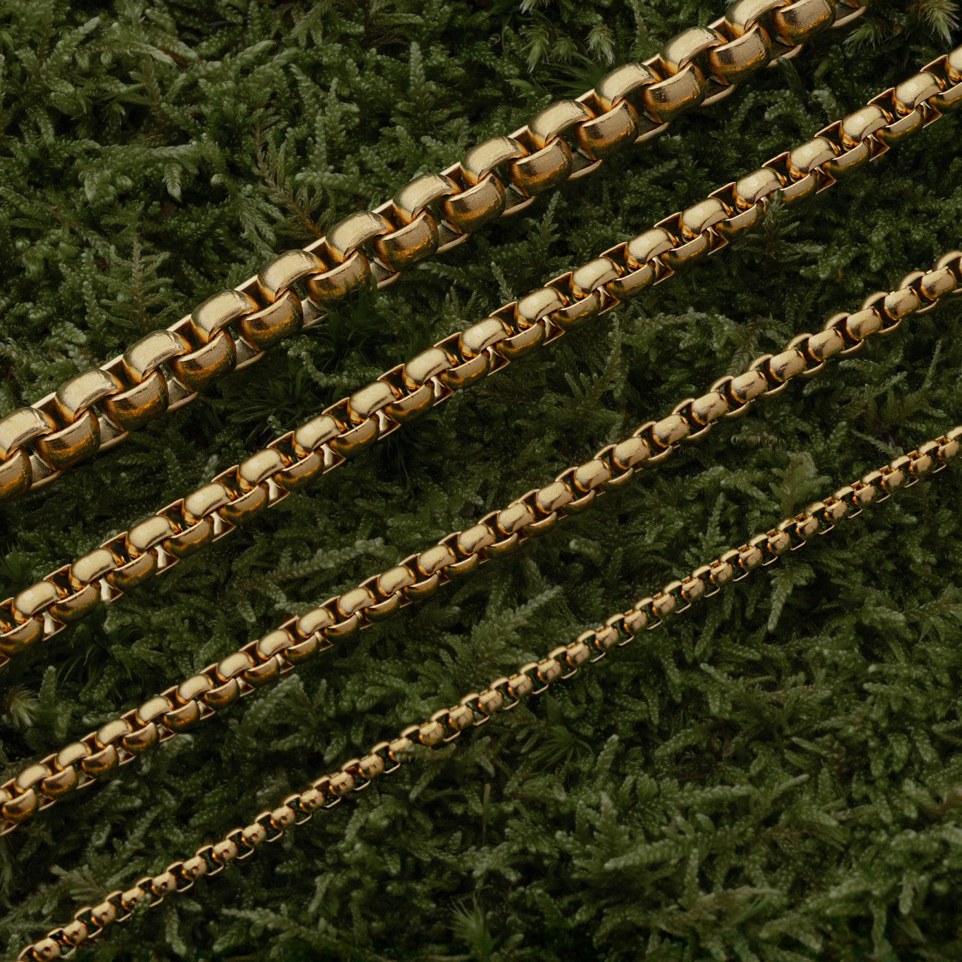 Round Box Chain, Gold Plated