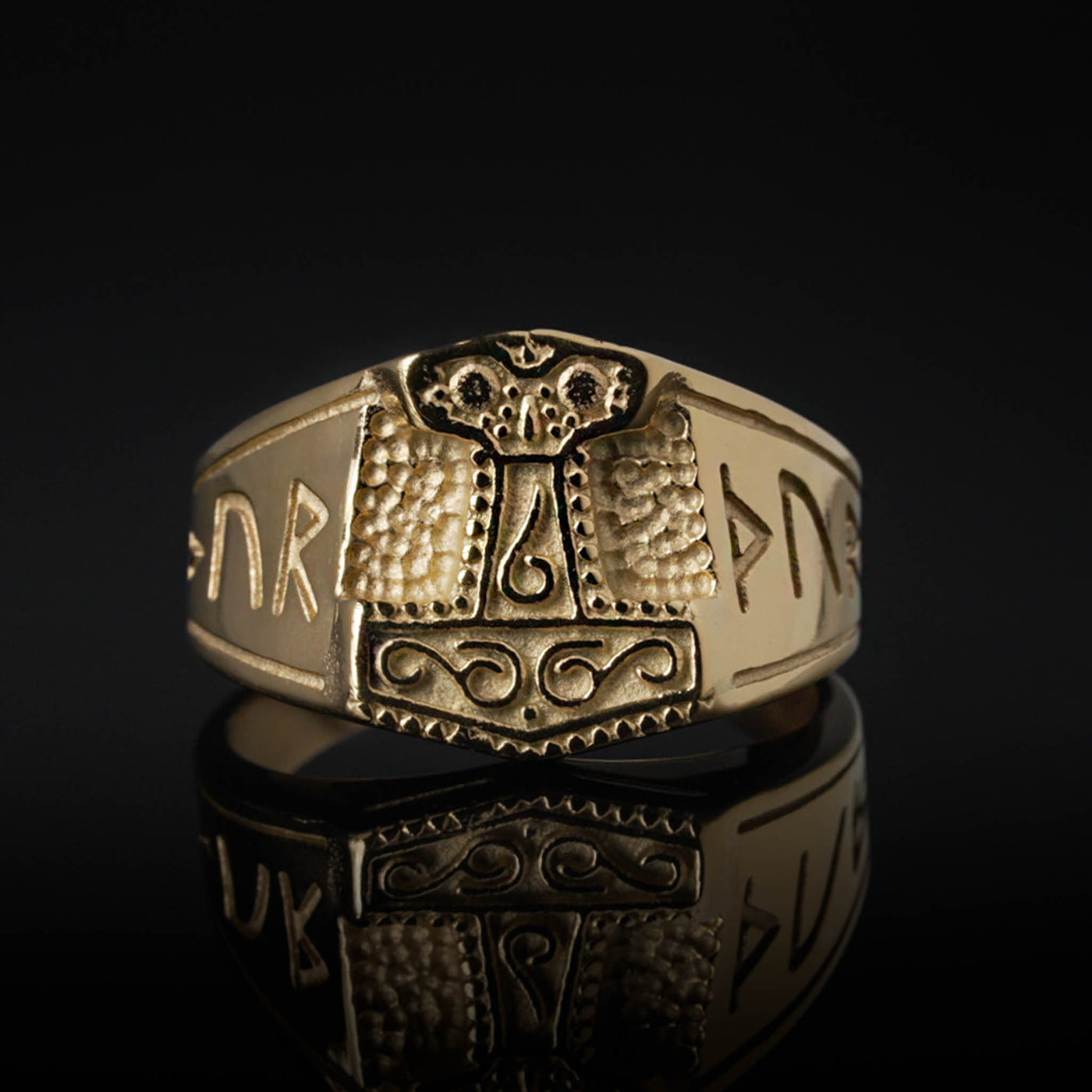 Mjolnir Ring, Gold Plated