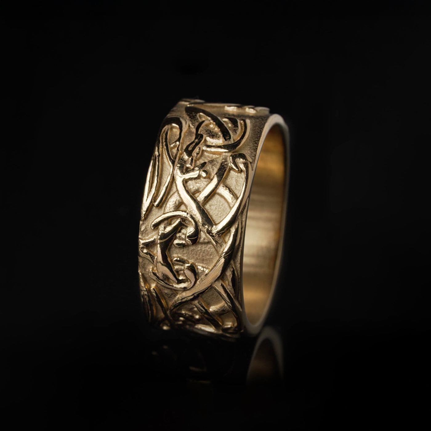 Knotwork Ring, Gold Plated