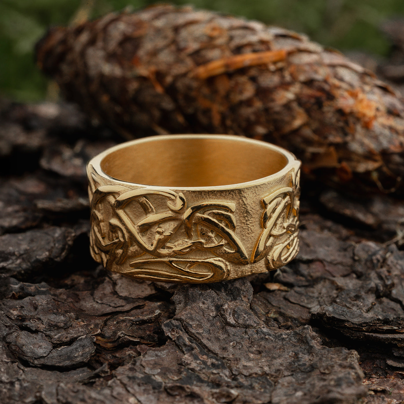 Knotwork Ring, Gold Plated