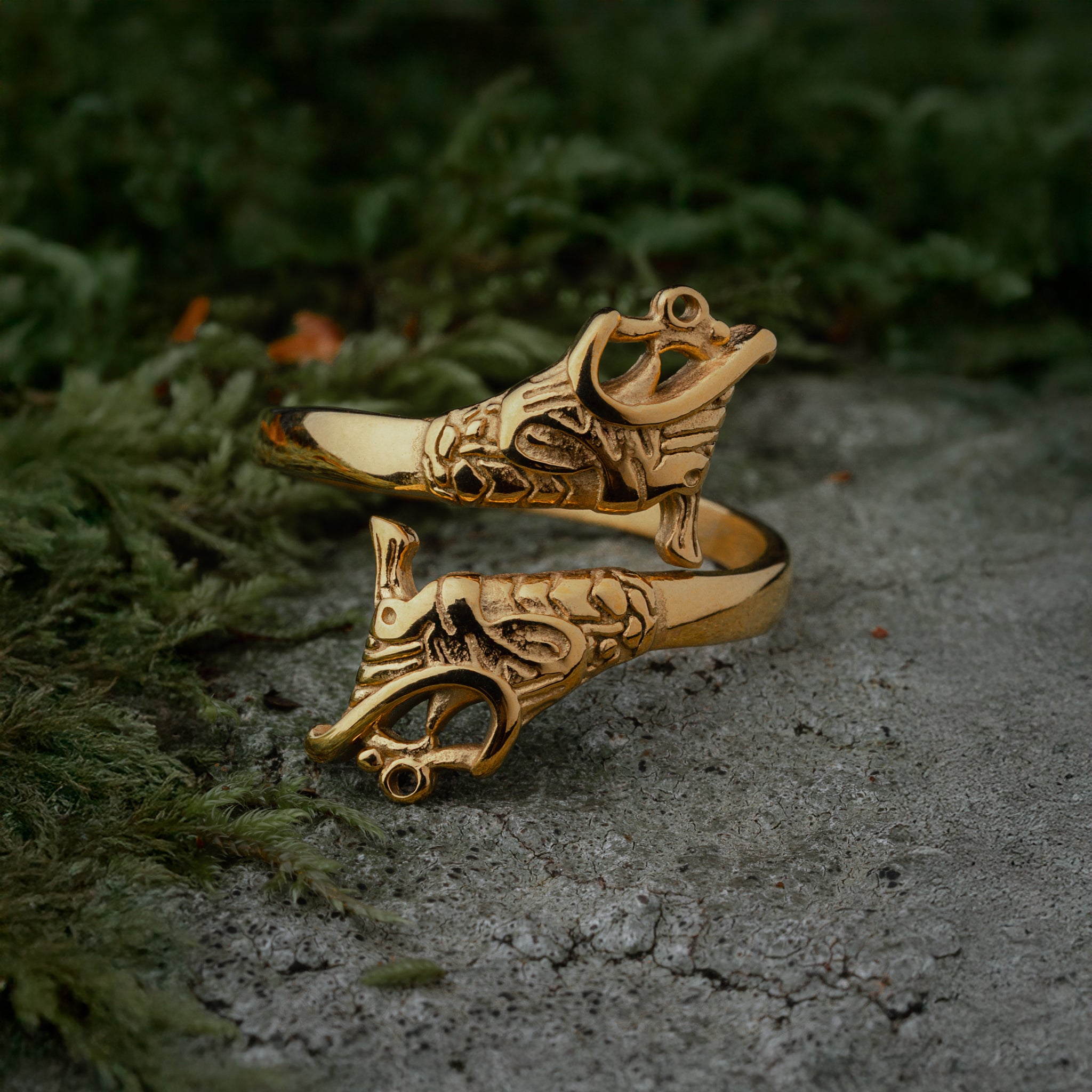 Lindworm Ring, Gold Plated – Grimfrost Intl