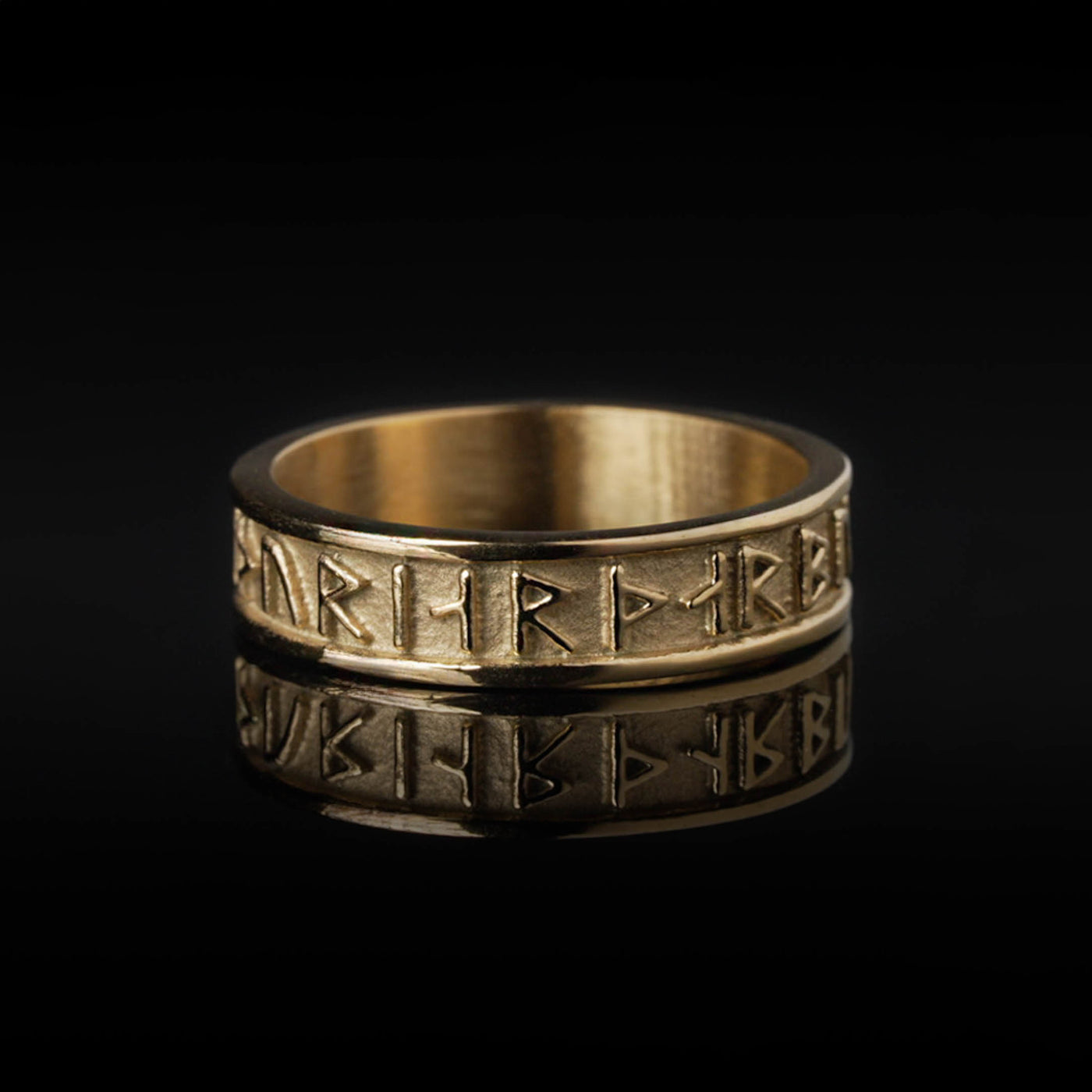 Thor Runenband Ring, Vergoldet