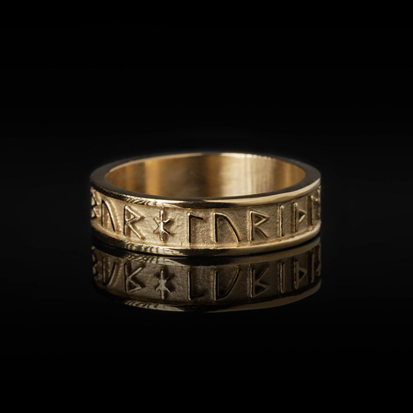 Thor Runenband Ring, Vergoldet