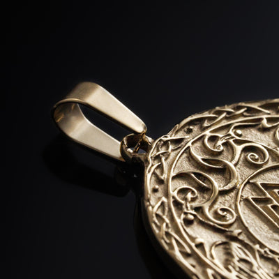 Valknut Anhänger, Vergoldet