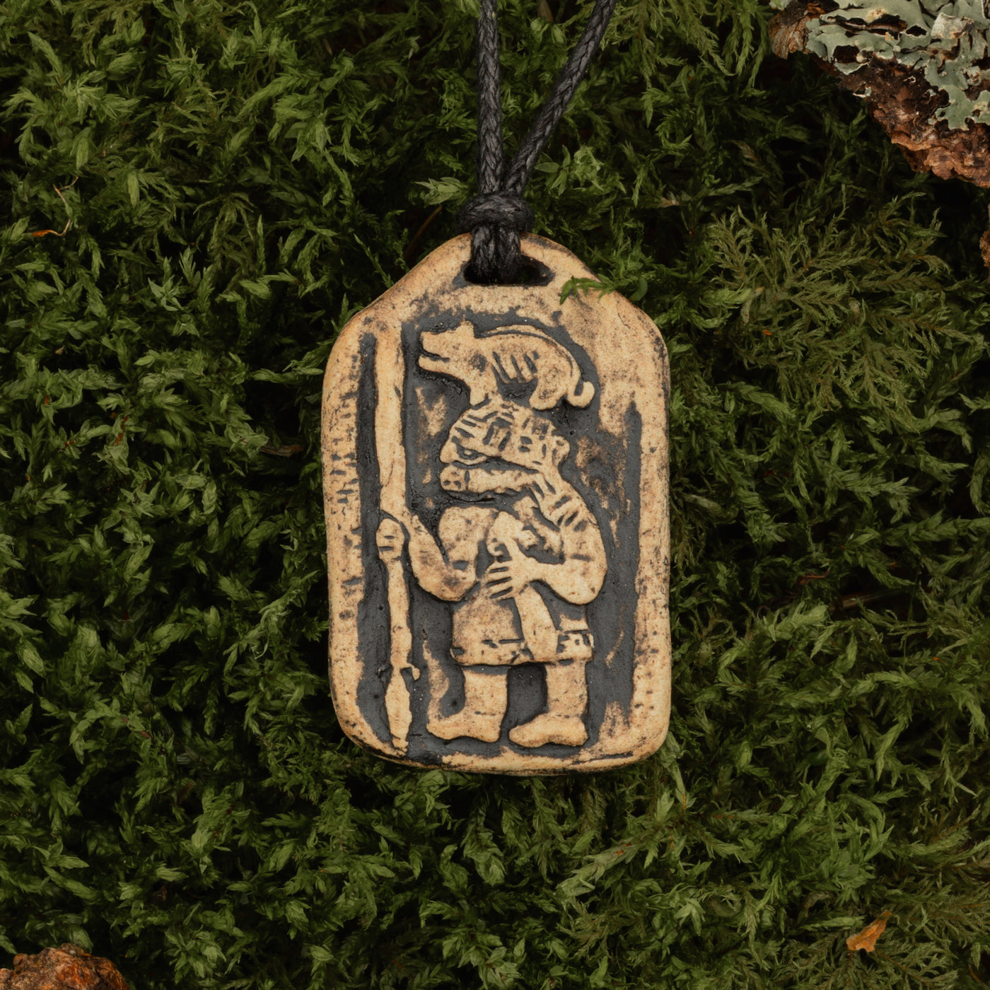 Boar Warrior Ceramic Pendant
