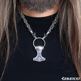Thor's Hammer - Wolf King Chain Mjölnir, Stainless Steel - Grimfrost.com