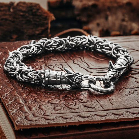 Wolf King Chain Armband, Edelstahl