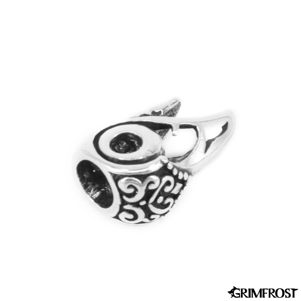 Beard Rings - Raven Beard Ring, Silver - Grimfrost.com