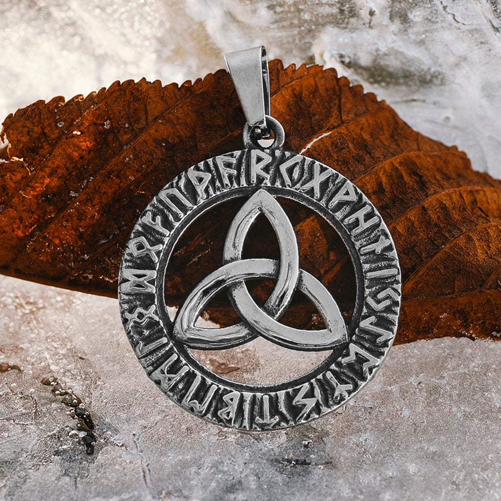 Pendants - Runic Triquetra Pendant, Stainless Steel - Grimfrost.com