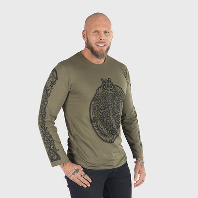 Premium Longsleeve, The Wolf, Grün