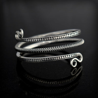 Premium Spiral Armreif, Silber