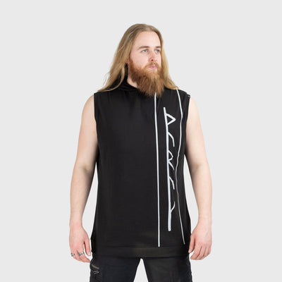 Premium Ärmelloser Hoodie, Thor Viki, Schwarz