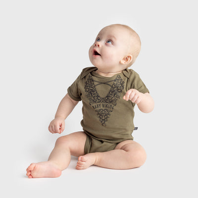 Baby Bodysuit, Viking Boy, Grün