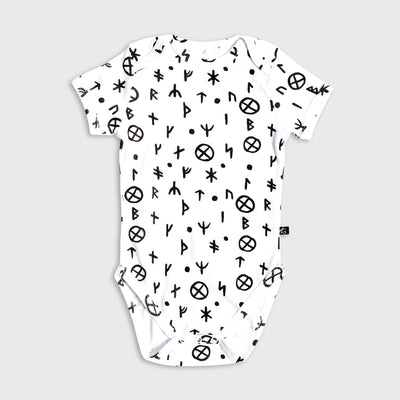 Baby Bodysuit, Runen, Weiß