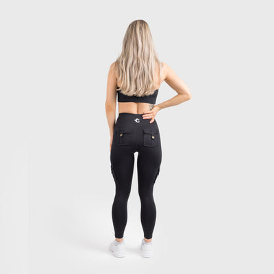 Cargo Leggings, Schwarz