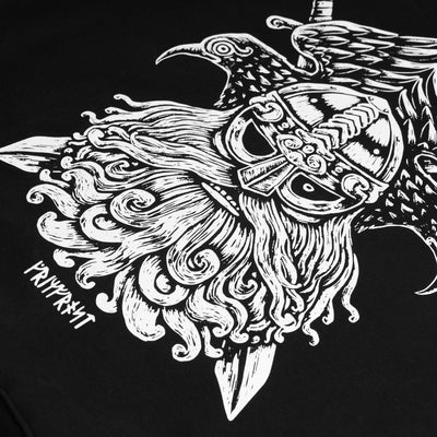 Premium Hoodie, Odin & Ravens, Schwarz