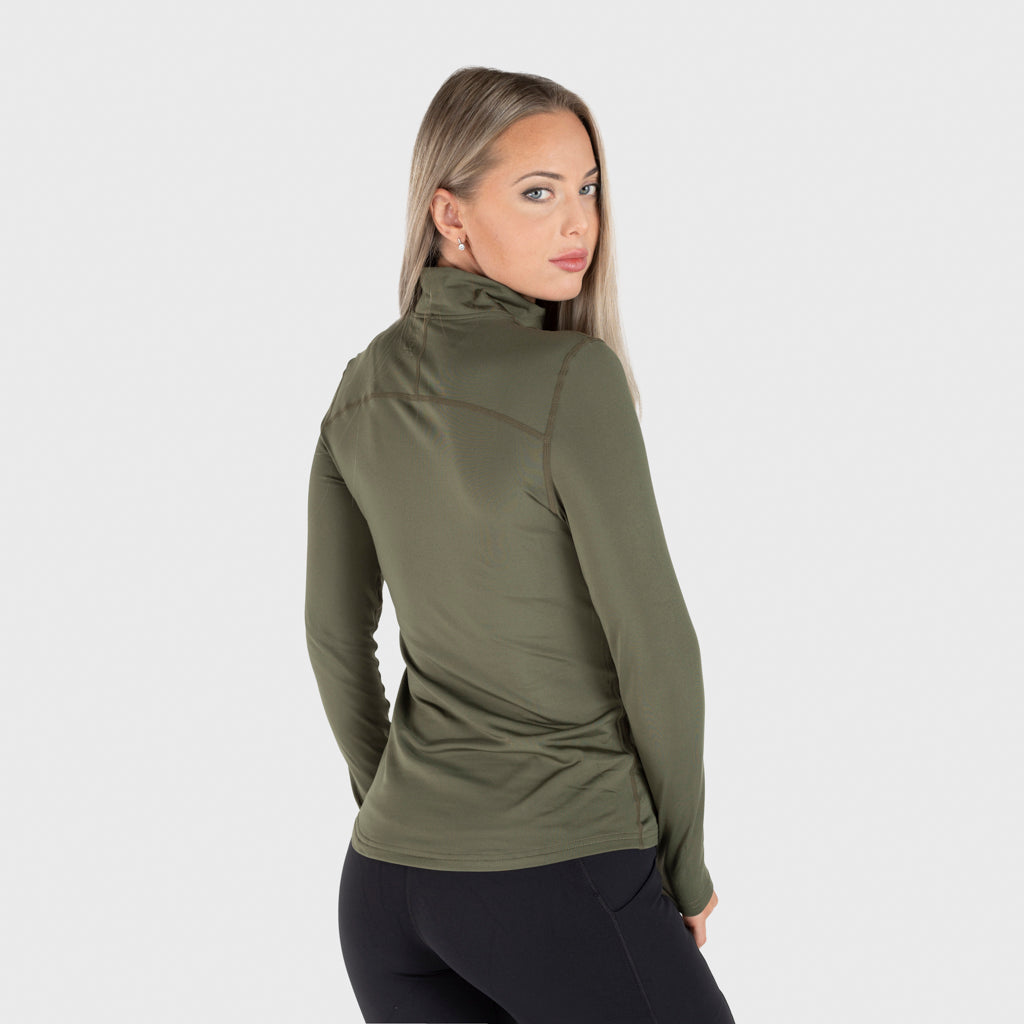 Damen Half Zip, Grün