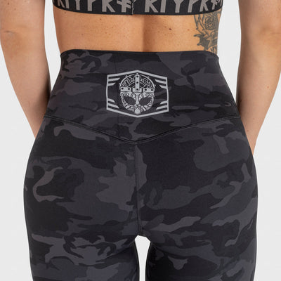 Camo Leggings, Schwarz